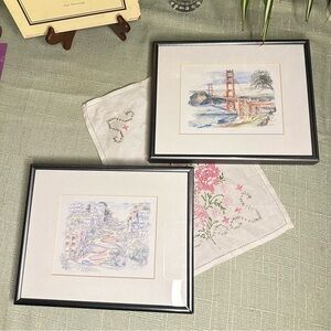 Set of 2 Framed Legai Watercolor Prints – San Francisco Landmarks